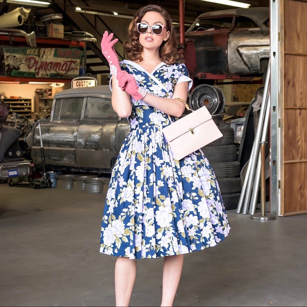 Unique Vintage 1950’s Style Waldorf Pleated Dress